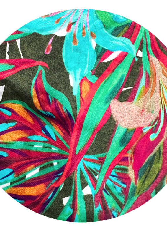 Red Palms Lycra Kimono - The Bikini Room