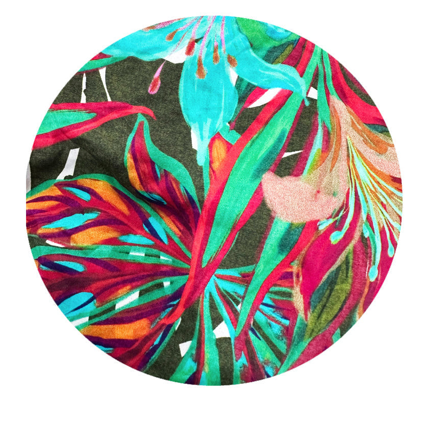 Red Palms Lycra Kimono - The Bikini Room