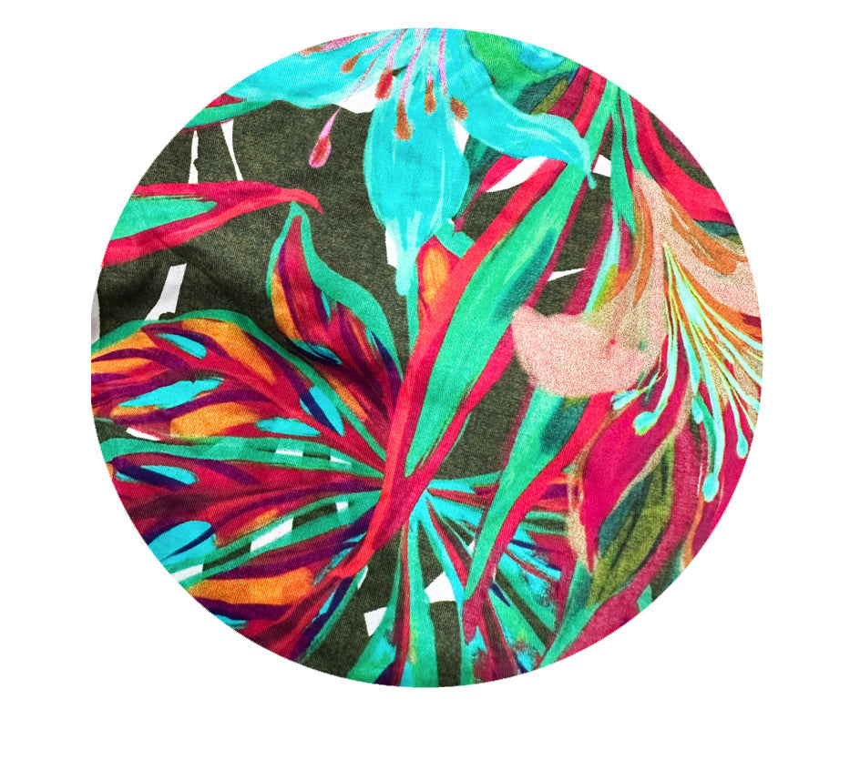 Red Palms Lycra Kimono - The Bikini Room