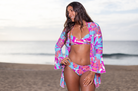 BLUE VINE LYCRA KIMONO - The Bikini Room 