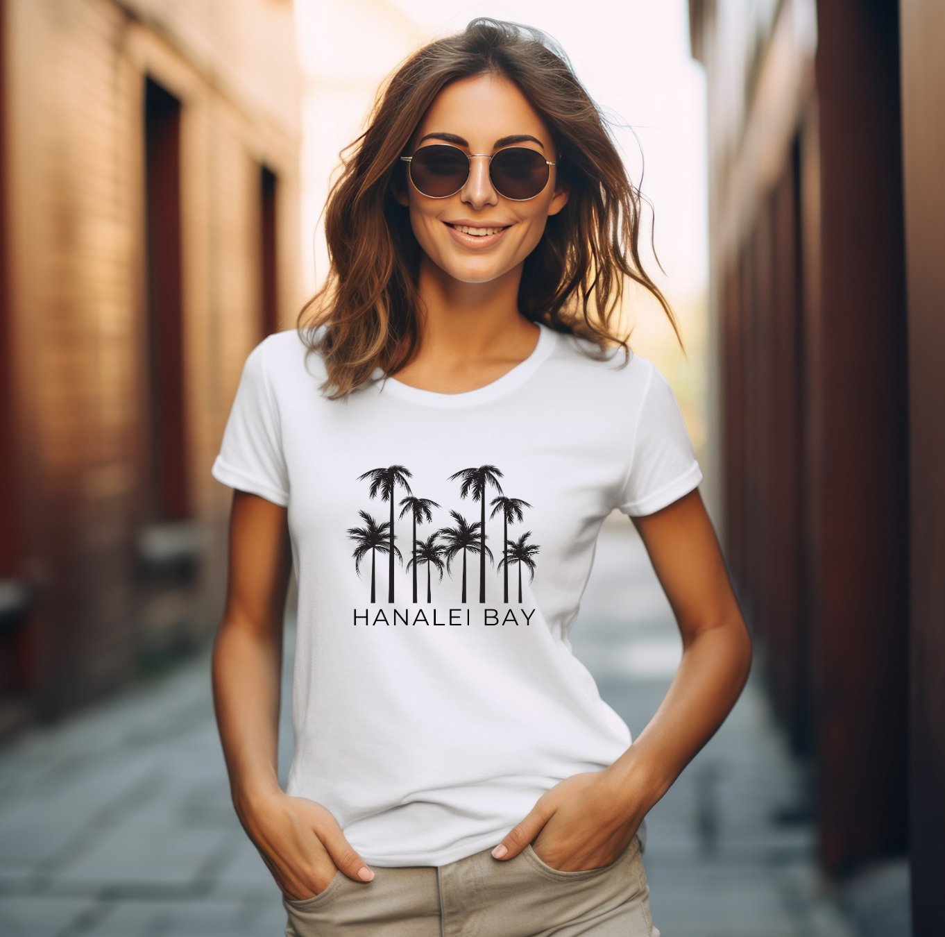 Hanalei Palms Tee - The Bikini Room 